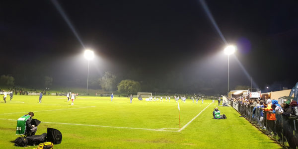 350 Lux sports lighting in use for the FFA Cup final series between Sorrento FC and Canberra Olympic.